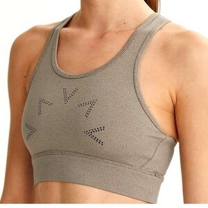 Varley Berkeley bra driftwood mini dots racerback style laser-cut details Sz Sm
